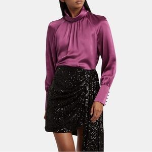 intermix 100% silk alma charmeuse blouse